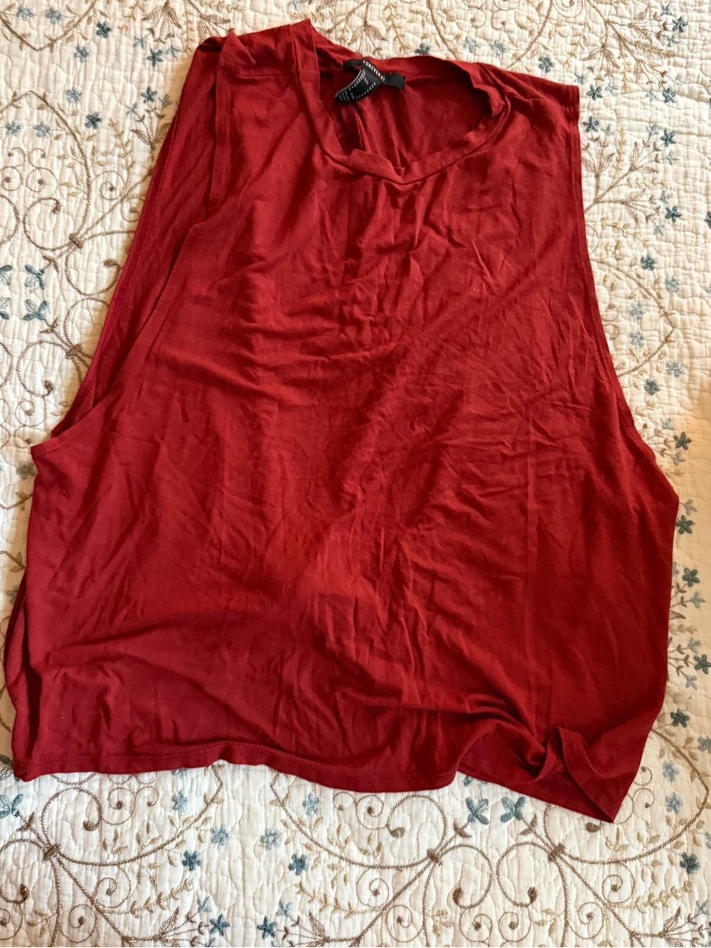 Forever 21 Women's Muscle Tee - Burgundy Red